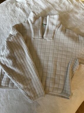Lululemon lab Textured-Grid Fleece Half Zip in Light Ivory XS/S